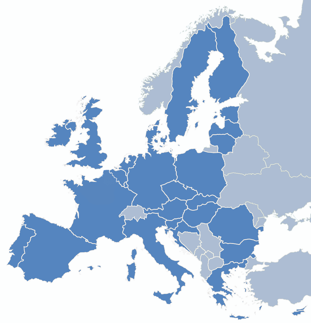 Puissance éoliennes en mer en Europe